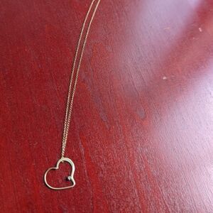 10k And 14k Yellow Gold Heart Necklace